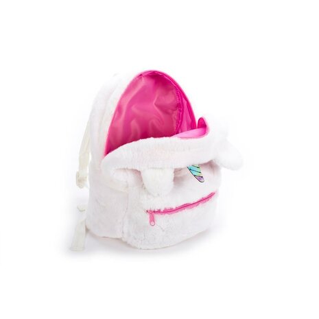 Rugtas Plushe Unicorn Wit/Roze