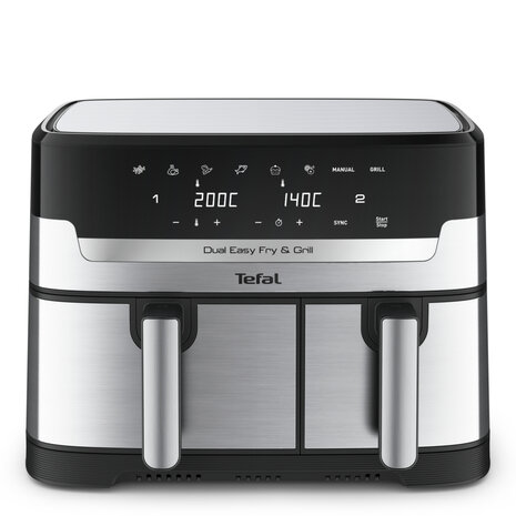 Tefal EY905D Easy Fry & Grill Dual Heteluchtfriteuse 8.3L 2700W RVS/Zwart