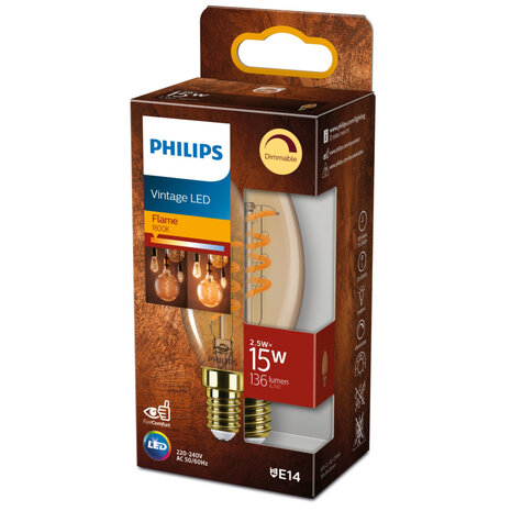 Philips Led Cl B35 Gld D 15w E14