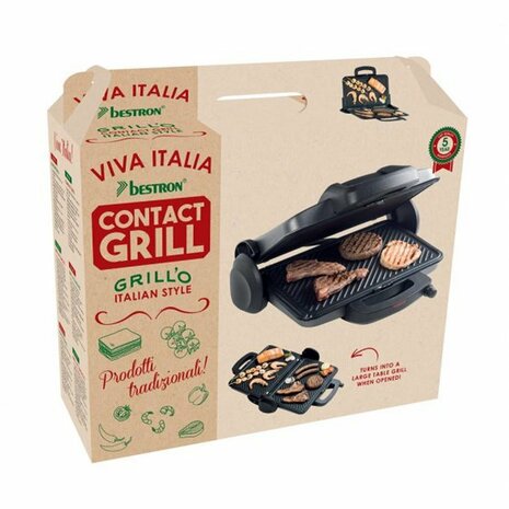 Bestron ACG380 Viva Italia Contact Grill Zwart