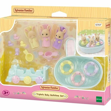 Sylvanian Families 5707 Drieling Baby Creme Konijn Badspeelset