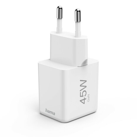 Hama Snellader USB-C PD/QC/GaN Super-Mini-Charger 45 W Wit