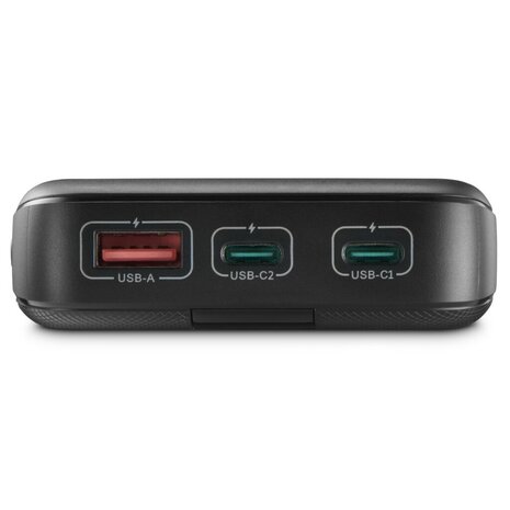 Hama Power Pack PD 10 10000mAh 3 Uitgangen: 2x USB-C 1x USB-A Antraciet