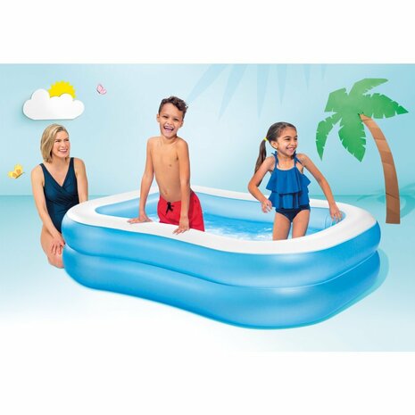 Intex 57180NP Wet Set Collection Family Pool Opblaaszwembad 203x152x48 cm Blauw/Wit