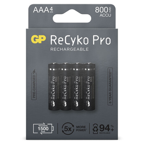 GP Recyko Gp Oplaadbaar Batterij Pro Aaa A4 800mah