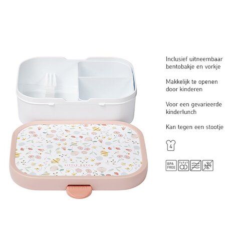 Mepal Campus Lunchbox Little Dutch Flowers and Butterflies Roze/Wit