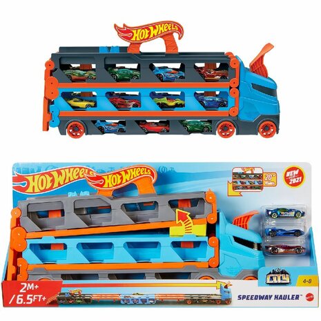 Hot Wheels Speedway Hauler + 3 Auto's