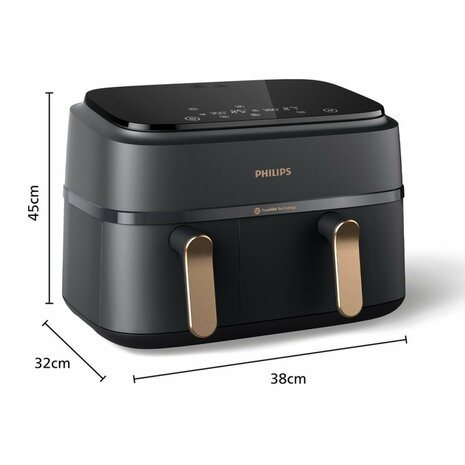 Philips NA352/04 3000 Serie Airfryer 9L 2750W Zwart/Goud