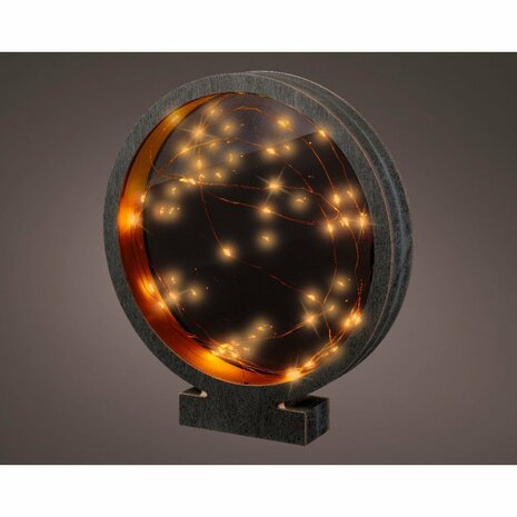 Lumineo Micro LED Lijst Rond 40 LEDs 25 cm Zwart