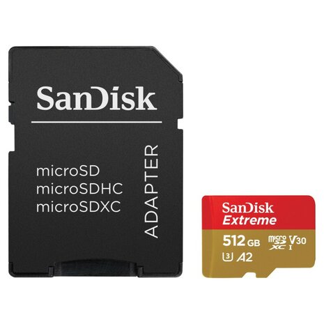 Sandisk MicroSDXC Extreme 512GB 190/130 Mb/s - A2 - V30