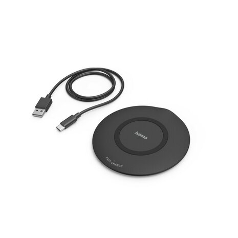 Hama Wireless Charger QI-FC15 15 W Draadloze Smartphone-oplaadpad Zwart