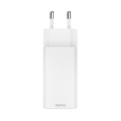 Hama Snellader GaN 2x USB-C PD/Qualcomm® Mini-oplader 65 W Wit