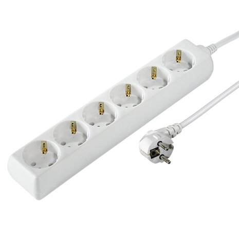 Hama Distribution Panel 6 Sockets Child-proof 1.4 M White