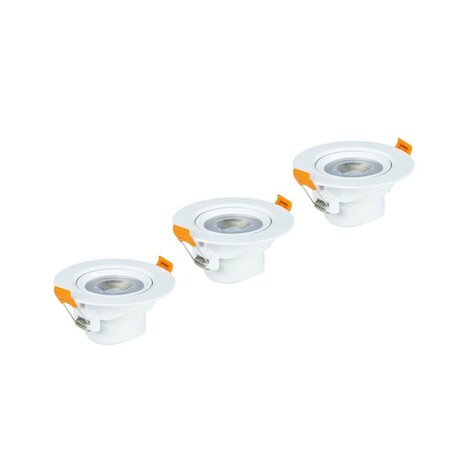 Xavax Led-inbouwspot Set Van 3 7W 450lm Lichtkleur: Warm Wit Fitting: Wit