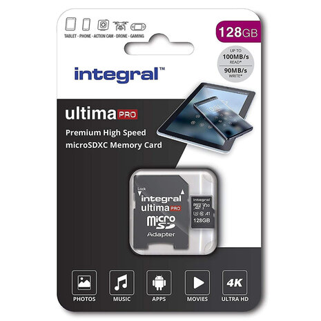 Integral Micro-sdxc V30 100/90mb 128gb