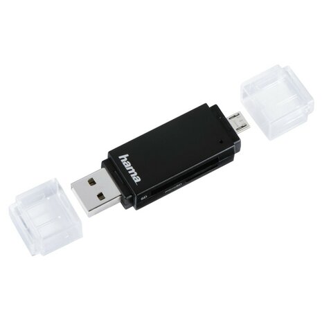 Hama USB-2.0-OTG-kaartlezer Basic SD/microSD Zwart