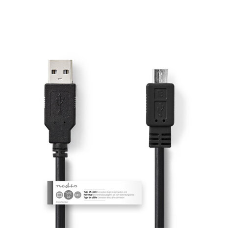 Nedis CCGT60500BK20 Kabel Usb 2.0 A Male - Micro B Male 2,0 M Zwart