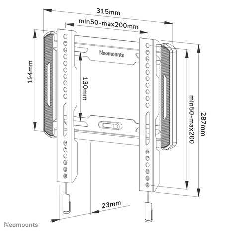 Neomounts WL30-550BL12 Vlakke Wandsteun tot 55 Inch Schermen Zwart