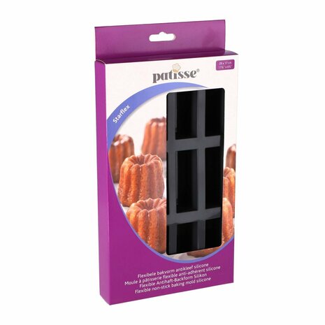 Patisse Mini Cakevorm 12 Vaks 29x17 cm Zwart/Siliconen