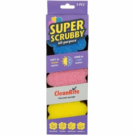 CleanRite Scrub Spons 3 Stuks