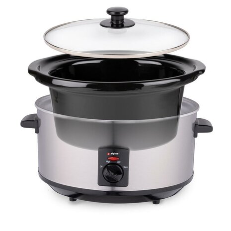 Alpina Slowcooker 3.5L 240W RVS/Zwart