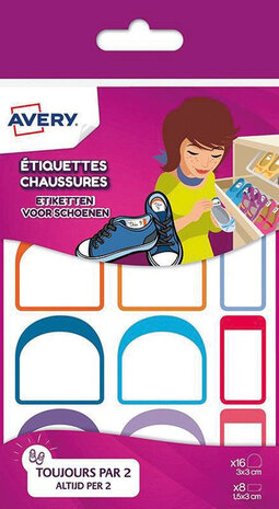 Avery AV-CHAUS12 Etiket Voor Op Schoenen Assorti, 24 Etiketten