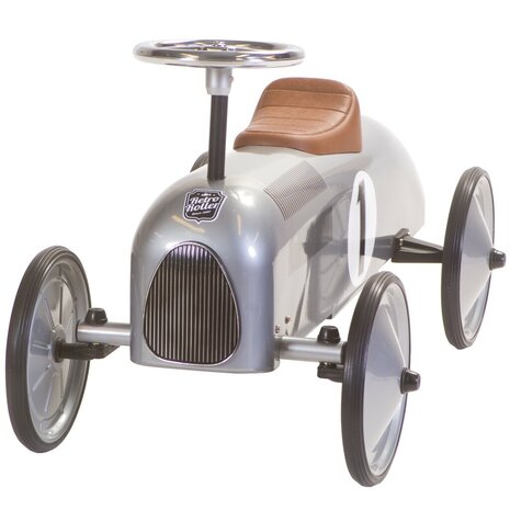 Retro Roller Metalen Loopauto Jean 75x40x40 cm Zilver