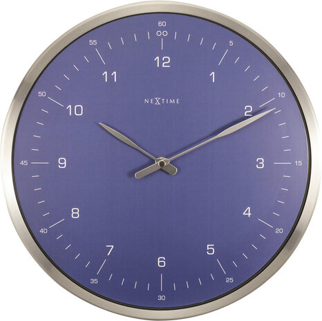 NeXtime NE-3243BL Wandklok 60 Minutes Ø33 Metaal Blauw