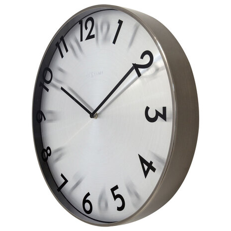 NeXtime NE-3289GS Metalen Wandklok - 40cm -Stille Klok - Metaal - "Reflection"