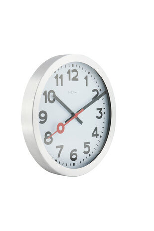 NeXtime NE-3998AR Wandklok Dia. 19 Cm, Geborsteld Aluminium, 'Station'