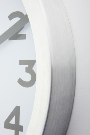 NeXtime NE-3999AR Wandklok Dia. 35 Cm, Geborsteld Aluminium, 'Station'