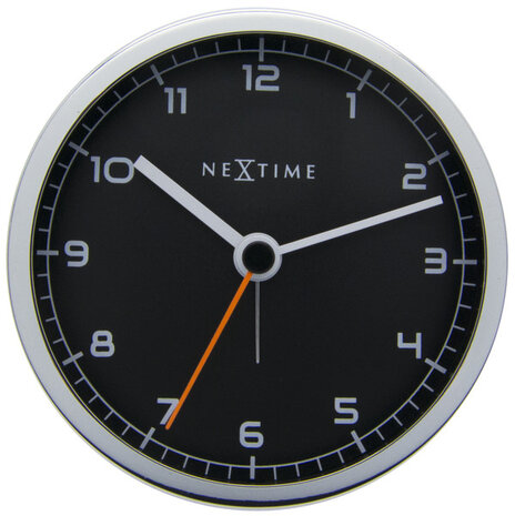 NeXtime NE-5194ZW Wekker 9 X 9 X 7.5 Cm, Metaal, Zwart, 'Company Alarm'