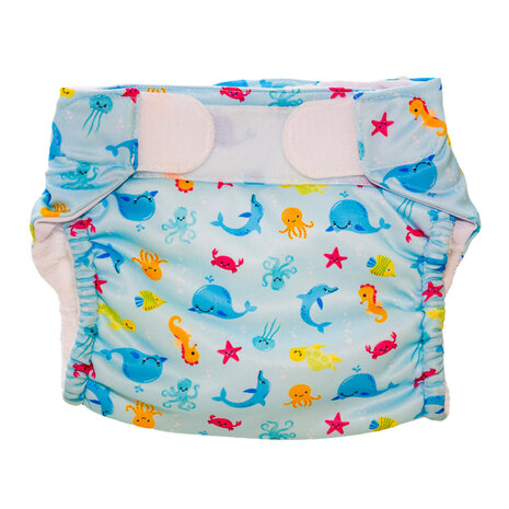 Freds Swim Academy Wasbare Zwemluier Zeedieren Maat 1 4-9 kg Blauw