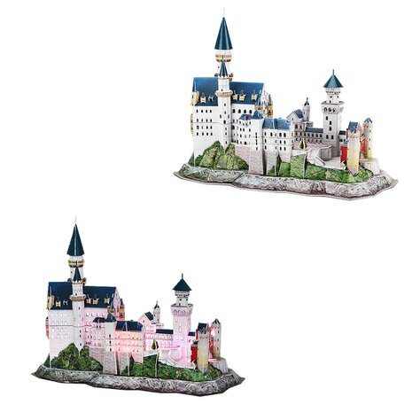 Cubic Fun 3D Puzzel Neuschwanstein Castle + LED Verlichting 128 Stukjes