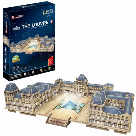 Cubic Fun 3D Puzzel The Louvre + LED Verlichting 137 Stukjes