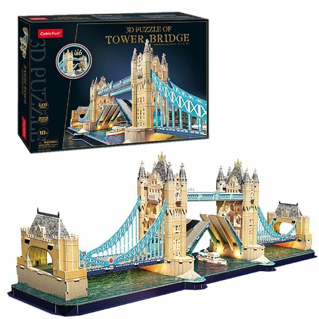 Cubic Fun 3D Puzzel Tower Bridge + LED Verlichting 222 Stukjes