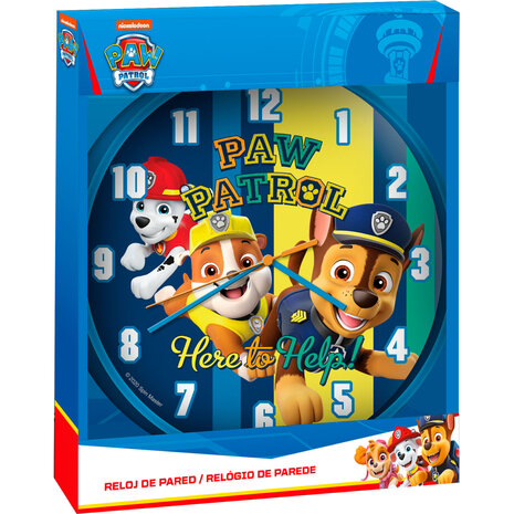 Paw Patrol Wandklok 25 cm Blauw