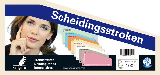 Kangaro 07070-08-TR Scheidingsstrook 2-gaats Trapezium 180gr RC Beige