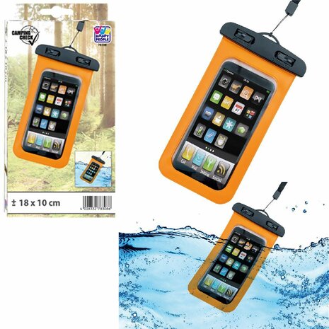 Happy People Camping Check Waterproof Telefoontasje 18x10 cm