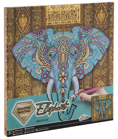 Grafix Diamond Painting op Canvas Olifant