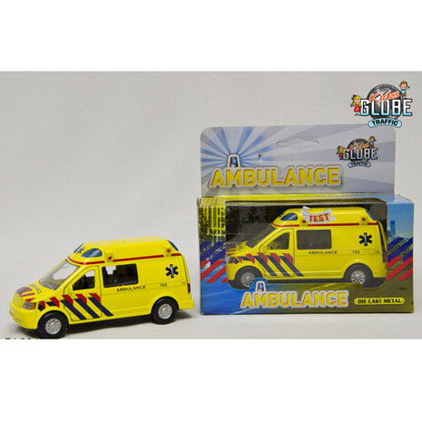 Kids Globe Pull Back Ambulance Met Geluid