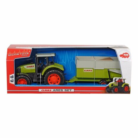 Dickie Toys Claas Ares Tractor met Aanhanger