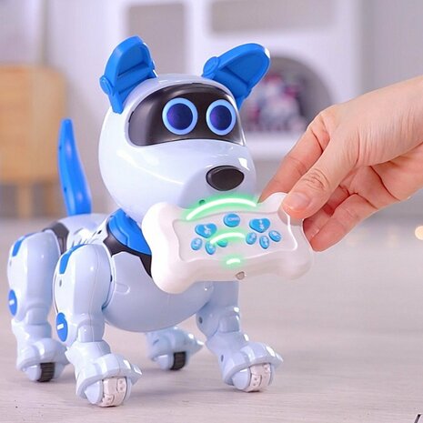 Gear2Play Robo Raff Interactieve Puppy + Licht en Geluid Wit/Blauw