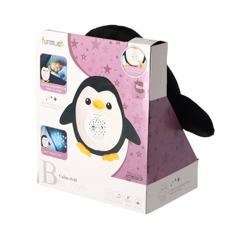 Knuffelprojector Pinguïn + Licht en Geluid