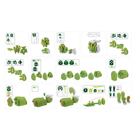 Toi-toys Knutselpuzzel Tricera Junior 25,8 Cm Groen 59-delig