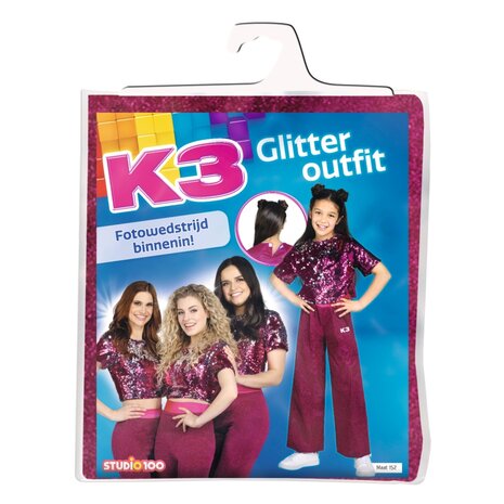 K3 Glitter Outfit 3-5 Jaar Roze