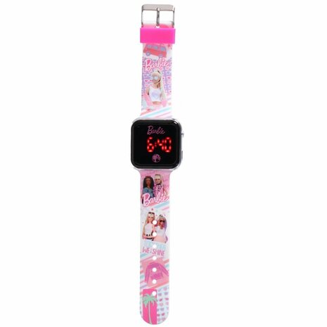 Barbie LED Horloge Roze