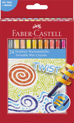 Faber Castell FC-120004 Waskrijt Draaibaar 24 Stuks