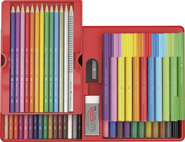 Faber Castell FC-155515 Cadeauset Faber-Castell 53-delig In Metalen Doos