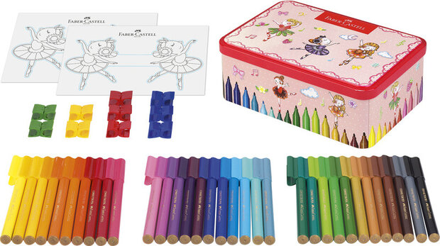 Faber Castell FC-155534 Viltstift Faber-Castell Connector 33 Stuks In Ballerina Blik